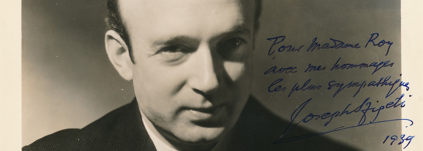 Autographe du violoniste Joseph Szigeti, en concert au Club musical de Québec en 1939